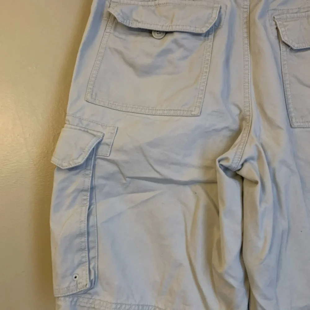 Eddie Bauer Shorts Mens 33 Beige Cargo Pockets utility Hiking Outdoor Y2k